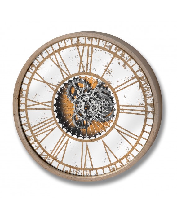Laikrodis "Mirrored Round Clock"  (judantis mechanizmas)