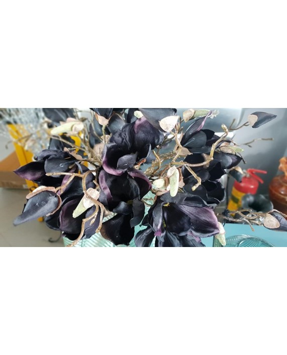 Dirbtinės gėlės "Black Magnolia" (3vnt)