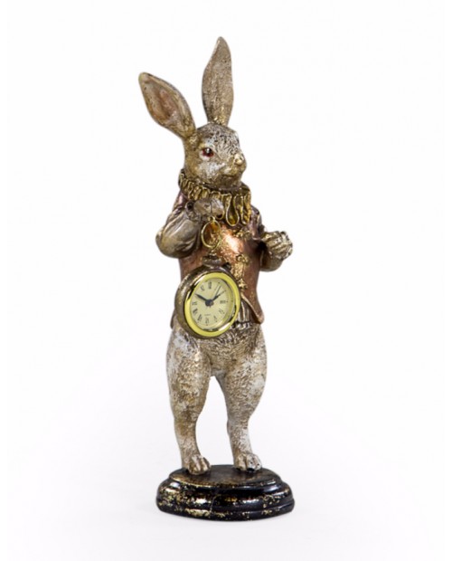 Laikrodis/dekoracija "White Rabbit" (aukso spalva)
