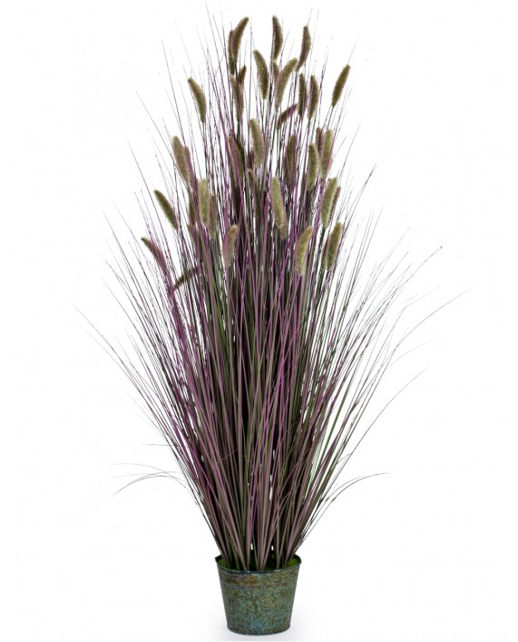 Dirbtinė gėlė "Purple Grasses" kibirėlyje